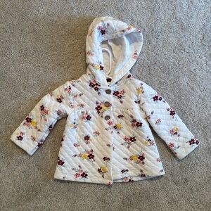 Quilted cardigan with hood